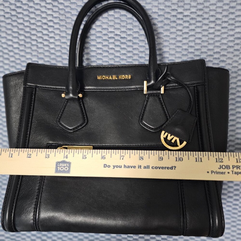 Michael Kors Collette Leather Satchel with Gold-Tone Hardware & Crossbody Strap - Picture 7 of 9